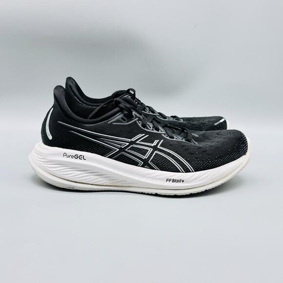 ASICS Shoes Womens 8 Black White GEL Cumulus PureGEL Running Athletic Sneaker - Picture 1 of 12